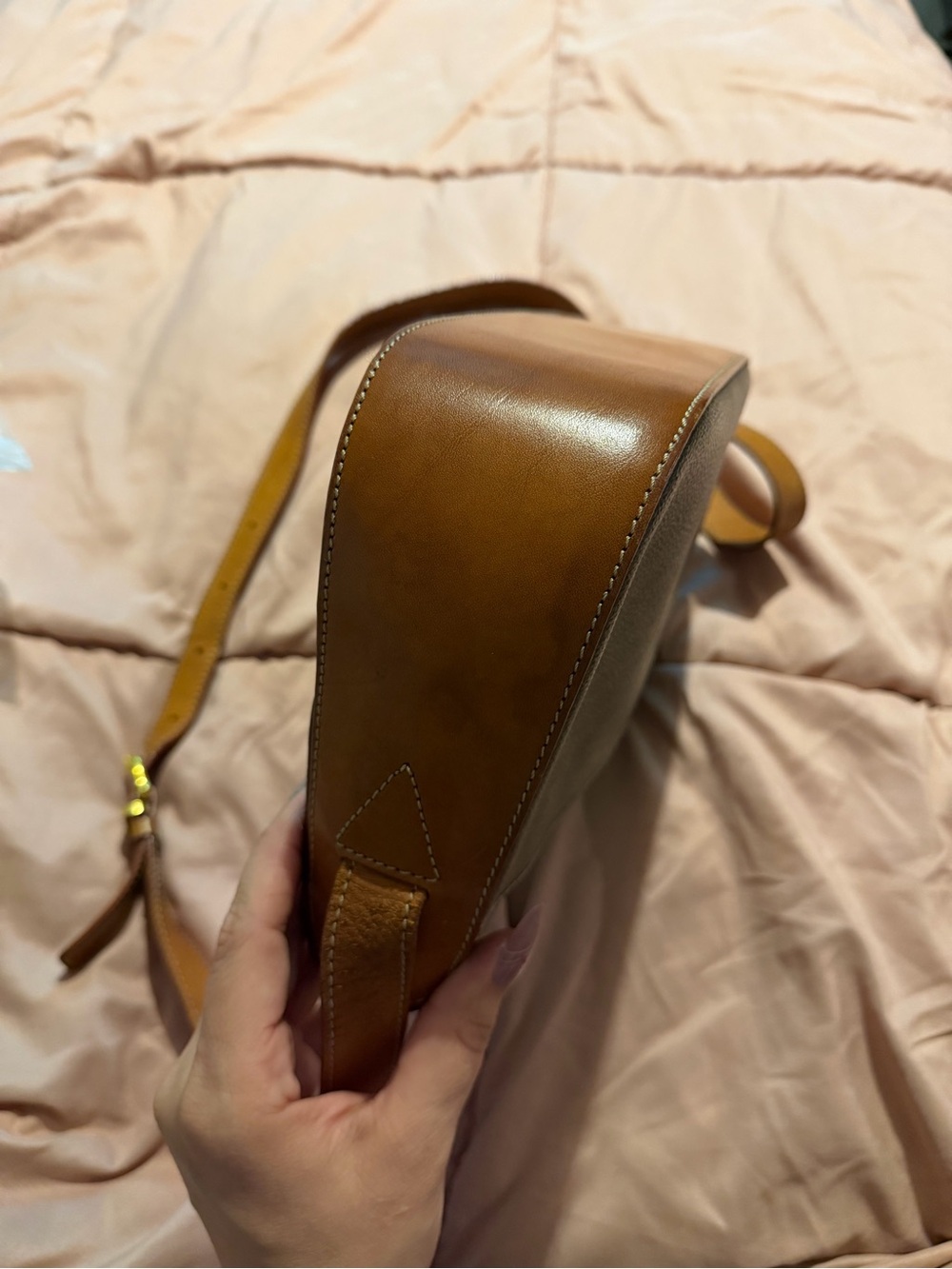 Celine Brown Monogram Shoulder Bag with Tan Trim - Picture 7 of 12
